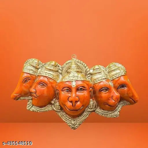 17cm Poly Resin Panchmukhi Hanuman Ji statue for home decorative protection from evil eye, India origin