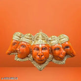 Poly Resin Panchmukhi Hanuman Ji Statue for Home Decorative Protection - 17cm x 11cm x 4cm