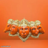 17cm Poly Resin Panchmukhi Hanuman Ji statue for home decorative protection from evil eye, India origin