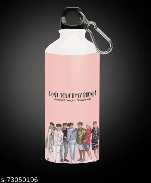MG Brand BTS aluminum sipper water bottle, Bangtan Boys theme fan art design, India-made quality drinkware