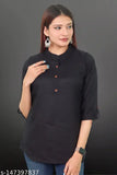 Plus size rayon tunic top, solid pattern, three-quarter sleeves. Women's fashion, available in sizes 3XL to 8XL