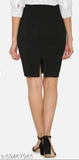 Black polycotton Ravishing Unique Women Western Skirt, stylish pencil skirt for girls, official skirt with solid pattern, sizes: 26, 28, 30, 32, 34 (26-34 waist), made in India