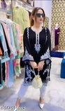 Georgette kurta set with crepe pants, long sleeves, solid design in various sizes (S-XXXL), Indian origin