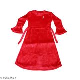 Acrylic A-line solid pink winter kurta with Palazzo, long sleeves, soft and comfortable Winter Woolen fabric