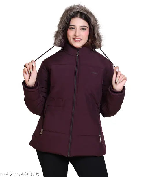 Nylon solid women jacket, full-length sleeves, available in L, XL, and XXL sizes (India origin)