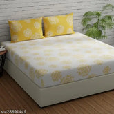 Glace cotton, superfine floral bedsheet, elastic fitted double queen by Decent Home. Two pillow covers included for summer use