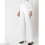 Comfy modern crepe women's trousers, solid net, 2N in XS-XXL, India-made wardrobe essential