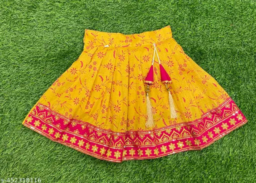 Cotton Silk Kids Lehenga Choli upto 10 years, floral embroidered art silk lehenga with net dupatta, Indian festive wear