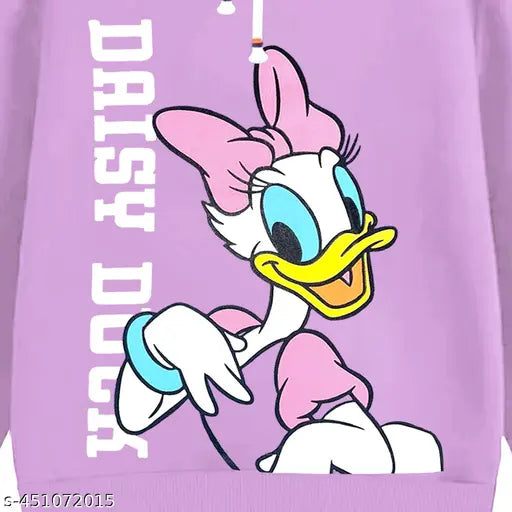 Multi-colored cotton blend KUCHIPOO Girls winter hood, long sleeves with printed net pattern for 3-4, 4-5, 5-6, 6-7, 9-10, 11-12, 13-14 years old, made in India