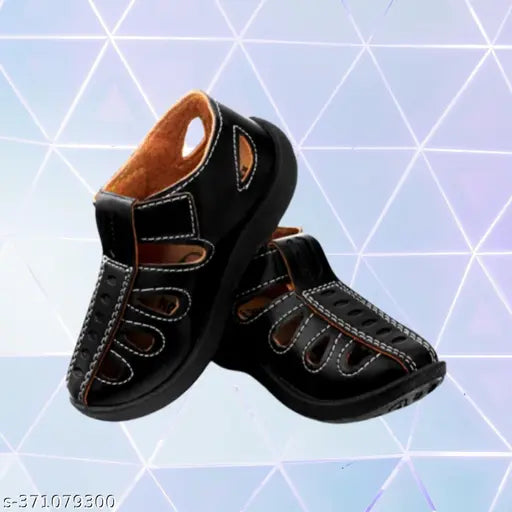 Textured net synthetic leather sandals for kids (6-9 months - 5-5.5 years), India origin