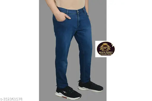 Attractive Galata Collection solid denim men's jeans, Indo-western style, size 28, 30, 32, 34, or 36