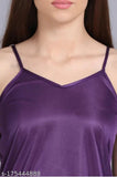 Flimsy satin nightwear set for women & girls, sleeveless tank top & shorts in solid net, made in India