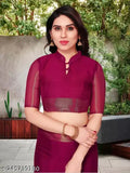 Embellished Bollywood Georgette Saree with running blouse, pure chiffon zari border, ideal for special occasions or crafts, free size, 5.2m length