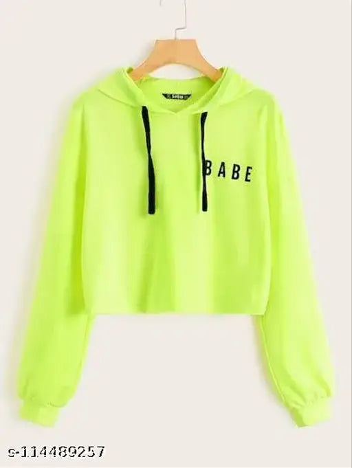 Lime green printed cotton long sleeve women's t-shirt with trendy full design, regular fit