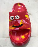 Orange EVA smiley marble kids slipper - cartoon character pattern for daily use, 18-24 months size