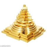 Brass Shree Yantra, intricate 2-inch Vastu decorative item from India