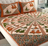 Jaipuri cotton king size double bed sheet, 100" x 90", 2 pillow covers, Rajasthani printed, pure 100% Jaipuri Cotton