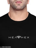 HEATHEX men's cotton blend regular fit half sleeve plain solid casual wear round neck t-shirt, perfect for everyday wear with jeans or trousers, India origin