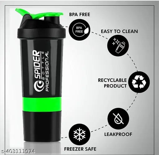 Red plastic shaker bottle with leak-proof seal and flip cap - Truststrong Sports gym accessory for protein shakes & supplements, 500ml capacity