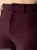 Cotton blend solid net trousers for women, classy fashionista waist sizes 26in-34in, made in India