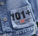Blue denim jackets for kids combo: Printed design, long sleeves, sizes 18-24 months to 6-7 years