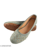 Pink synthetic leather embellished ballerinas, slip-on design for women, various sizes available (IND-5, IND-6, IND-7, IND-8, IND-9) from India