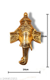 Gold plated antique Ganesh idol, traditional decorative showpiece for room, 3.5cm x 13.5cm x 22cm, ideal for housewarming gifts and Vastu