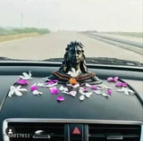 Black Rudraksha Mala and Adiyogi Shiva Statue for car dashboards and home/office decor, Indian religious idols