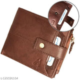 Antique brown genuine leather RFID wallet, 12 card slots, compact design for men's everyday essentials