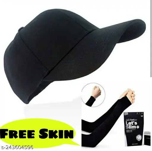 Black cotton summer cap set, skin-friendly for men and women, perfect accessory for warm weather