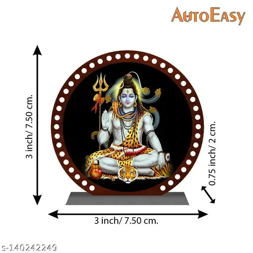 Multicolor acrylic Shiv idol for car dashboard or home decor, ideal spiritual gift item