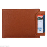 Beige faux leather men's wallet, 2 compartments, 8 card slots, Made in India