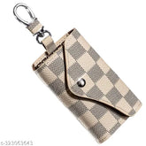 Faux leather/leatherette SYGA Car Key Bag, compact design with additional storage and zipper closure for men and women keys protection