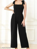 Lycra pink & black off-the-shoulder jumpsuit with knot detail, sleeveless, high waist, casual fit, suitable for various sizes (S-XXXXL). Made in India