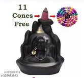 Handcrafted Adiyogi Shiva Statue with Backflow Incense Holder, premium quality polyresin Indian decorative showpiece