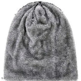 Warm navy unisex acrylic skull cap, wind & snow proof. Made in India