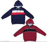 Cotton colorblocked Vivekan Boys sweatshirt with hoodie for kids (2-3 years)
