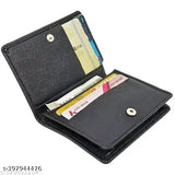 Classic world faux leather men's wallet, solid design, 5 compartments, free size (11cm x 10cm), India-made accessory