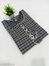 Stylish black small check woolen kurti, long sleeves, women's top wear, Indian origin