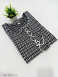 Stylish black small check woolen kurti, long sleeves, women's top wear, Indian origin