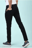 Cotton plain black jeans for men, solid net quantity 1, sizes available 28-36 inches, India origin