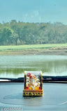 Multi-colored polyresin handcrafted Lord Ganesha idol for home decor and car dashboard, ideal for living room showpiece or gift item