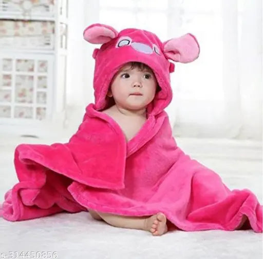 Babyzone hooded baby bath towel, premium ultra-soft fleece with cap hoodie, adorable design for boys and girls