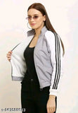 Colorblocked polyester long sleeve jacket for women, stylish and trendy on a fashion mannequin