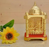 Brass Laxmi Ganesh idol statue with diya design, perfect decorative showpiece for Diwali home decoration