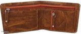 PU leather men's wallet with unique vertical design, multiple compartments for cards, bills, receipts, and a photo slot, free size (11cm x 9cm), made in India