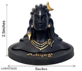 Adiyogi Shiva resin figurine, 3" x 2" x 1.5", Indian car dashboard decorative showpiece for living room