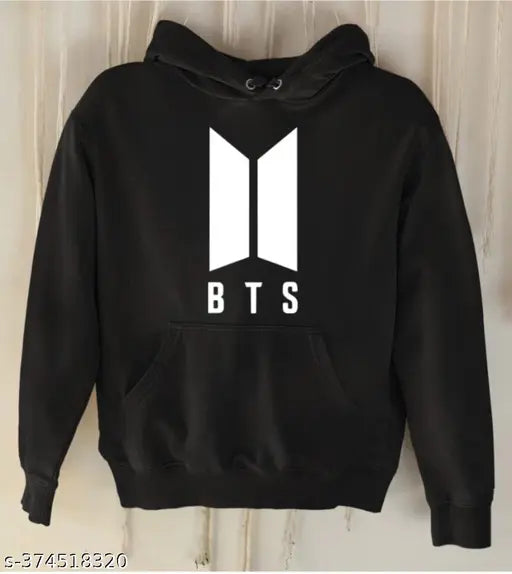Olive cotton blend printed boys and girls sweatshirt with hoodie, long sleeves, one pocket - children's casual wear from India
