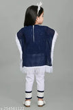 Chiffon kids kaftan set & kurta plazo, A-line, short sleeves, India origin, comfortable for 12-24 months