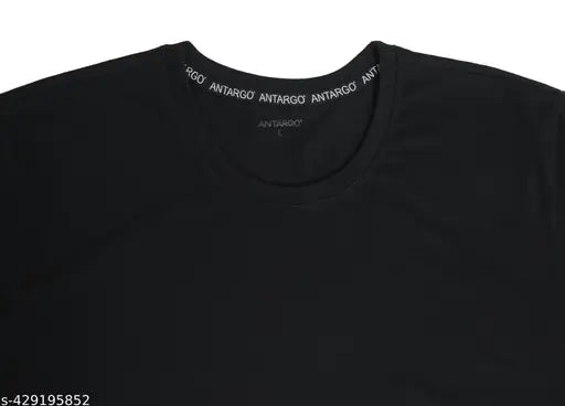 BlackOlive Antargo Men's 100% Cotton Round Neck Half Sleeve T-Shirts (Black, Olive), 160 GSM, Pack of 2